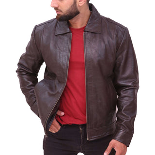 Men's Vintage Brown Leather Jacket