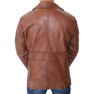 Brown Leather Blazer For Men