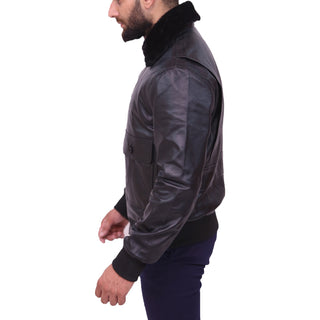 US Navy G1 Black Bomber Leather Jacket
