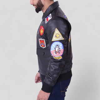 Top Gun movie Maverick Black Bomber Jacket
