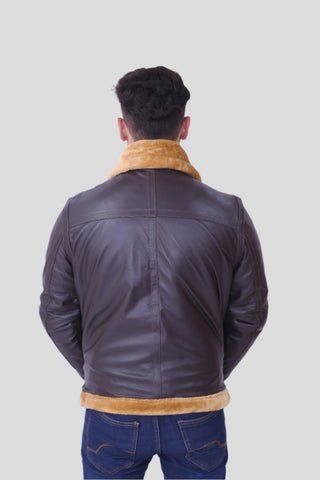 RAF Aviator Flight Bomber B3 Faux Fur Leather Jacket