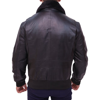 US Navy G1 Black Bomber Leather Jacket