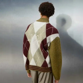 2026 Adidas Originals x ASOS Collection 05 oversized track jacket in green argyle knit with wool