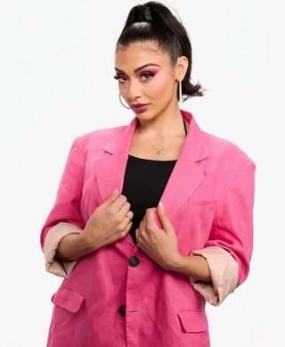 2026 Arianna Grace Pink Cotton Blazer