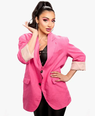2026 Arianna Grace Pink Cotton Blazer For Men & Women