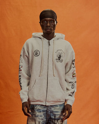 2Pac x Hellstar Tattoo Zip-Up Hoodie