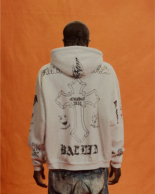 2Pac x Hellstar Tattoo Zip-Up Hoodie back
