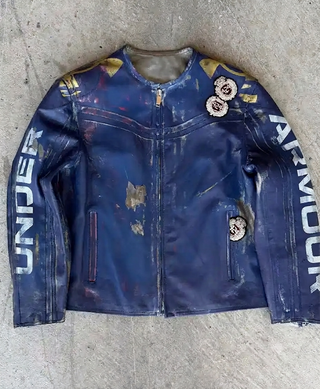 424 x Under Armour Blue Leather Jacket