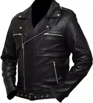 Mens Black Leather Motorcycle Jacket