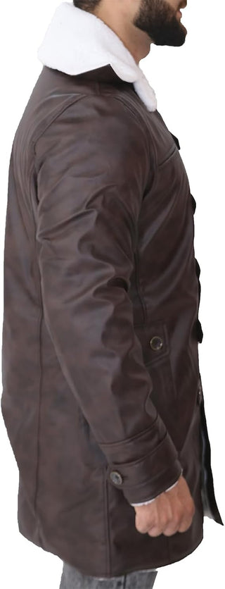 Tom Dark Knight Rises Mens Shearling Bane Coat