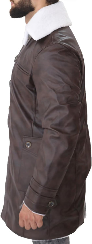 Tom Dark Knight Rises Mens Shearling Bane Coat