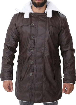 Tom Dark Knight Rises Mens Shearling Bane Coat