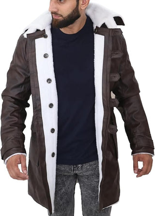 Tom Dark Knight Rises Mens Shearling Bane Coat