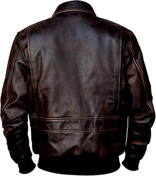A2 Aviator US Air Force Flight Sheepskin Mens Leather Jacket