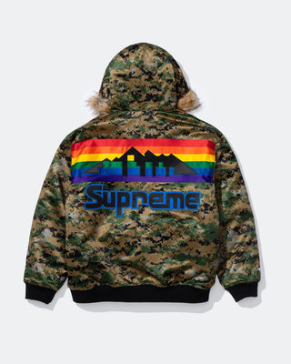 Supreme x Mitchell & Ness Denver Nuggets Hooded Varsity Jacket