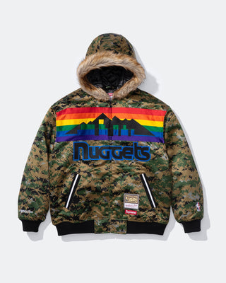 Supreme x Mitchell & Ness Denver Nuggets Hooded Varsity Jacket