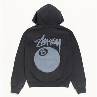 8 Ball Garment Dyed Black Pullover Hoodie