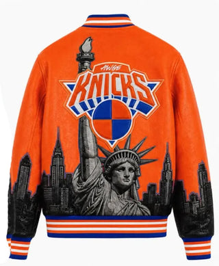 AWGE × New York Knicks Finals Championship Orange Jacket