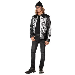 Adult Skeleton Moto Jacket Halloween Bike Jacket For Men & Women