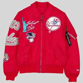 Alpha Industries New York Yankees MA-1 Flight  Red Jacket