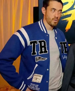 Street Fighter Andrew Koji Blue Varsity Jacket