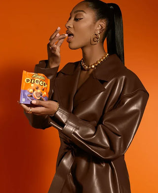 Angel Reese x REESE'S Brown Leather Jacket
