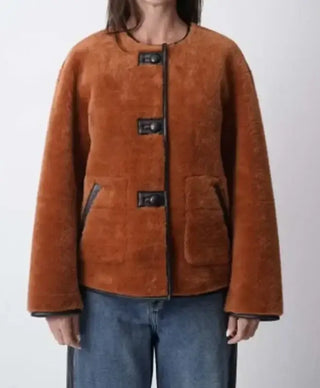 Anne Shearling The Four Seasons Brown Jacket