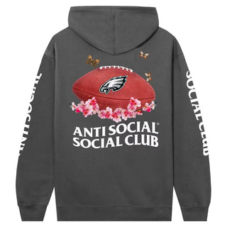 Anti social club eagles charcoal grey blossom hoodie back
