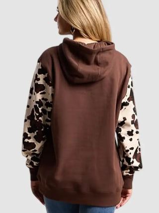 Ariat 2026 Cow Print Brown Hoodie For Men & Women