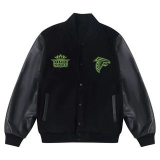 Atlanta Falcons 30th Anniversary ATLiens Black Grey Letterman Jacket