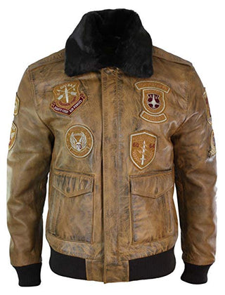 Men’s Aviator Tan Bomber Jacket 