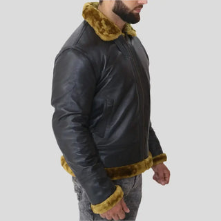 B3 Men's Black Leather Jacket