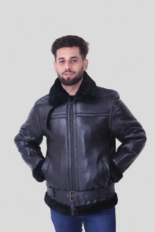B3 RAF Aviatot Black Men's Leather Jacket