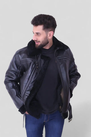 B3 Aviatot Shearling Black Men's Jacket