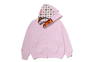 BAPE Milo Shark Oversized Double Zip Pink Hoodie For Men & Women
