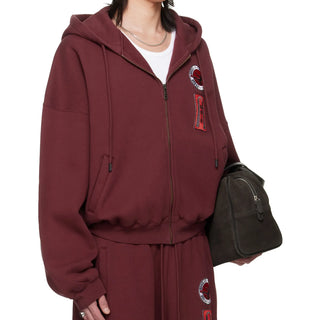 BRUCE LEE x LỰU ĐẠN Burgundy Zip Hoodie
