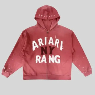 BTS ARIRANG NY Zip-Up Hoodie Red
