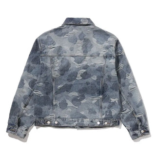 Bape Solid Camo Jacquard Denim Trucker Jacket