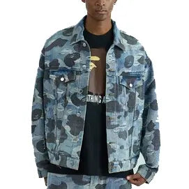 Bape Solid Camo Jacquard Trucker Jacket