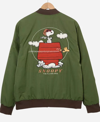 BoxLunch Peanuts Snoopy Flying Ace Bomber Green Jacket