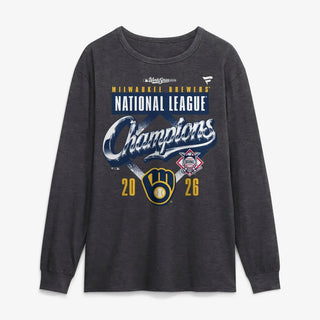 Brewers Fanatics Locker Room Long Sleeve Charcoal T-Shirt