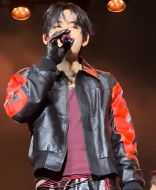 Kim Taehyung BTS x Spotify Event Leather Jacket