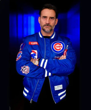 CM Punk Chicago Cubs Blue Jacket