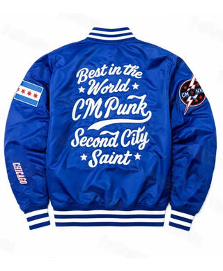 CM Punk Chicago Cubs Blue Zipper Jacket