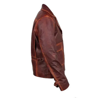 Captain America The First Avengers Distressed Brown Leather Jacket
