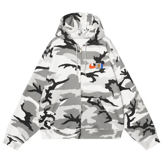Carhartt x Nike  Gray Camo Zip Hoodie For Men & Women