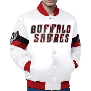 Chad Murray Buffalo Sabres White Satin Varsity Jacket