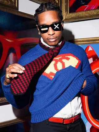 Chanel Superman Pullover Blue Sweater  For Men & Women