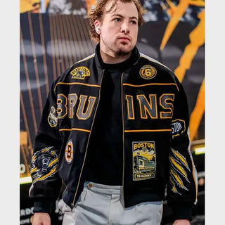 Charlie McAvoy Boston Bruins Black Bomber Jacket