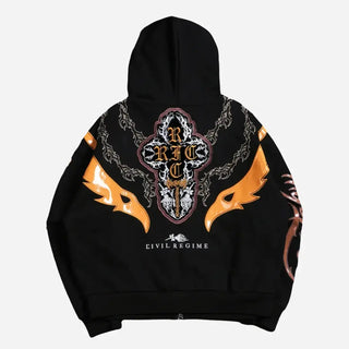 Civil Regime x WWE Rey Mysterio Oro Black Zipper Hoodie